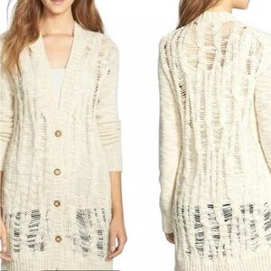 Michael Kors Cream Open-Knit Cardigan